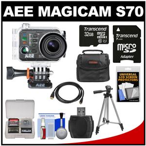 AEE Magicam S70 Wi-Fi Waterproof 1080p HD Video Camera Camcorder with 32GB Card + Case + Tripod + Kit