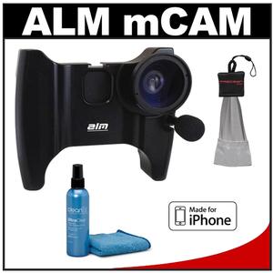 ALM mCAM Stabilizer Mount with Video Lens & Mic for iPhone 4 & 4S (Black) with Cleaning Kit - Digital Cameras and Accessories - Hip Lens.com