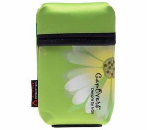 Alpine CamOvers Camera Case with Microfiber Cloth (White/Yellow Flowers on Lime Green) - Digital Cameras and Accessories - Hip Lens.com