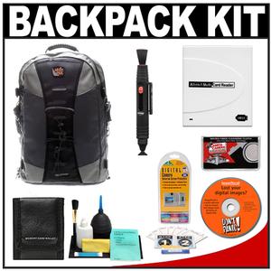 Aktiv Pak AP600 Large Digital SLR Camera/Laptop Backpack Case (Black) with Reader + Cleaning Kit + LCD Protectors + Accessory Kit - Digital Cameras and Accessories - Hip Lens.com