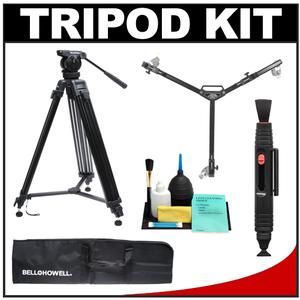 Bell & Howell VT-60 Professional Video Tripod with Case with W3 Universal Dolly + Lenspen + Accessory Kit - Digital Cameras and Accessories - Hip Lens.com