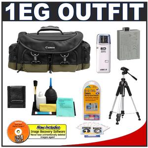 Canon 1EG Professional Digital SLR Camera Case - Gadget Bag with LP-E5 Battery + Tripod + Accessory Kit - Digital Cameras and Accessories - Hip Lens.com
