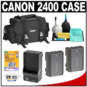 Canon 2400 Digital SLR Camera Case - Gadget Bag with (2) NB-2LH Batteries & Charger + Accessory Kit - Digital Cameras and Accessories - Hip Lens.com