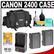 Canon 2400 Digital SLR Camera Case - Gadget Bag with (2) NB-2LH Batteries & Charger + Accessory Kit