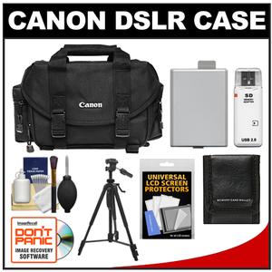 Canon 2400 Digital SLR Camera Case - Gadget Bag with LP-E5 Battery + Tripod + Accessory Kit - Digital Cameras and Accessories - Hip Lens.com