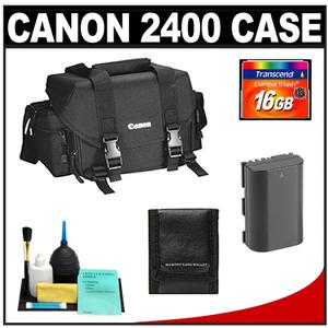Canon 2400 Digital SLR Camera Case - Gadget Bag with 16GB Card + LP-E6 Battery + Accessory Kit - Digital Cameras and Accessories - Hip Lens.com