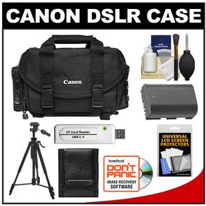 Canon 2400 Digital SLR Camera Case - Gadget Bag with LP-E6 Battery + Tripod + Accessory Kit - Digital Cameras and Accessories - Hip Lens.com