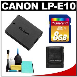 Canon LP-E10 Lithium-ion Rechargeable Battery Pack with 8GB Card + Cleaning Kit - Digital Cameras and Accessories - Hip Lens.com
