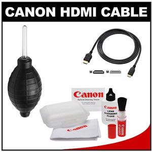 Canon HTC-100 HDMI Audio/Video Cable (HDMI Mini to HDMI) for HD Cameras & Camcorders with Canon Cleaning Kit - Digital Cameras and Accessories - Hip Lens.com