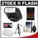 Canon Speedlite 270EX II Flash with Diffuser + Tripod + (4) Batteries & Charger + Cleaning Kit