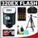Canon Speedlite 320EX Flash with LED Light with 2400 Case + Tripod + (4) Batteries & Charger + Cleaning Kit