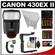 Canon Speedlite 430EX II Flash with Bounce Reflector + Bracket + Shoe Cord + (8) Batteries & Charger + Accessory Kit