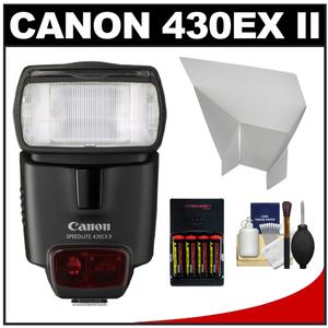 Canon Speedlite 430EX II Flash with Bounce Reflector + (4) Batteries & Charger + Accessory Kit - Digital Cameras and Accessories - Hip Lens.com
