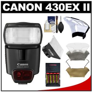 Canon Speedlite 430EX II Flash with Softbox + Diffuser + (4) Batteries & Charger + Accessory Kit - Digital Cameras and Accessories - Hip Lens.com