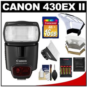 Canon Speedlite 430EX II Flash with 16GB SD Card + Softbox + Diffuser + (4) Batteries & Charger + Accessory Kit - Digital Cameras and Accessories - Hip Lens.com