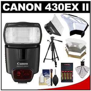 Canon Speedlite 430EX II Flash with Softbox + Diffuser + (4) Batteries & Charger + Tripod + Accessory Kit - Digital Cameras and Accessories - Hip Lens.com