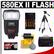 Canon Speedlite 580EX II Flash with Case + Tripod + (4) Batteries & Charger + Accessory Kit
