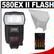 Canon Speedlite 580EX II Flash with Bounce Reflector + (4) Batteries & Charger + Accessory Kit