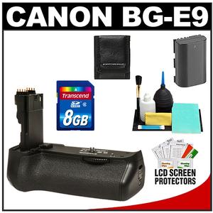 Canon BG-E9 Battery Grip for EOS 60D Digital SLR Camera with Battery + 8GB Card + Accessory Kit - Digital Cameras and Accessories - Hip Lens.com
