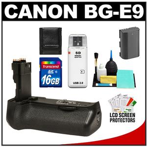 Canon BG-E9 Battery Grip for EOS 60D Digital SLR Camera with Battery + 16GB Card + Accessory Kit - Digital Cameras and Accessories - Hip Lens.com