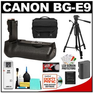 Canon BG-E9 Battery Grip for EOS 60D Digital SLR Camera with Case + Battery + Tripod + Accessory Kit - Digital Cameras and Accessories - Hip Lens.com