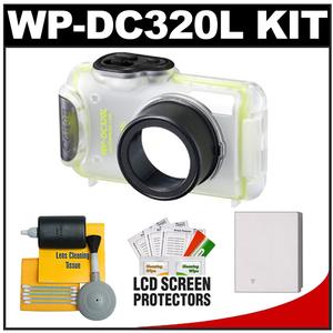Canon WP-DC320L Waterproof Underwater Housing Case for PowerShot Elph 300 HS Camera with NB-4L Battery + Cleaning Accessory Kit - Digital Cameras and Accessories - Hip Lens.com
