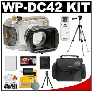 Canon WP-DC42 Waterproof Underwater Housing Case for PowerShot SX230 HS Digital Camera with Battery + Case + 48" Tripod + Cleaning Accessory Kit - Digital Cameras and Accessories - Hip Lens.com