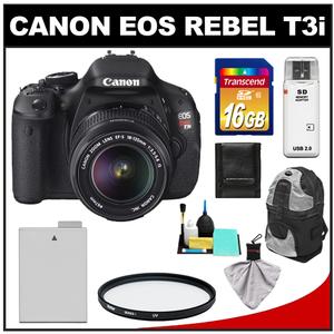 Canon EOS Rebel T3i Digital SLR Camera Body & EF-S 18-135mm IS Lens with 16GB Card + Battery + Case + Filter + Cleaning & Accessory Kit - Digital Cameras and Accessories - Hip Lens.com