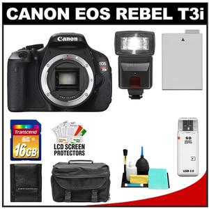 Canon EOS Rebel T3i Digital SLR Camera Body with 16GB Card + Battery + Case + Flash + Cleaning & Accessory Kit - Digital Cameras and Accessories - Hip Lens.com