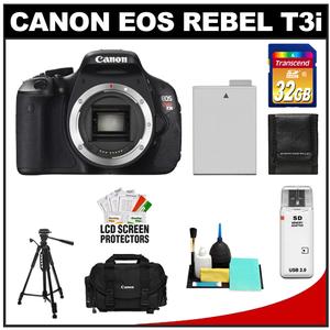 Canon EOS Rebel T3i Digital SLR Camera Body with 32GB Card + Battery + Case + Tripod + Cleaning & Accessory Kit - Digital Cameras and Accessories - Hip Lens.com