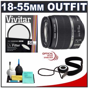Canon EF-S 18-55mm f/3.5-5.6 IS Zoom Lens with UV Filter + Cleaning Kit - Digital Cameras and Accessories - Hip Lens.com