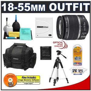 Canon EF-S 18-55mm f/3.5-5.6 IS Zoom Lens with Case + 57" Tripod + Accessory Kit - Digital Cameras and Accessories - Hip Lens.com