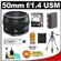 Canon EF 50mm f/1.4 USM Lens with UV Filter + LP-E6 Battery + Tripod + Accessory Kit