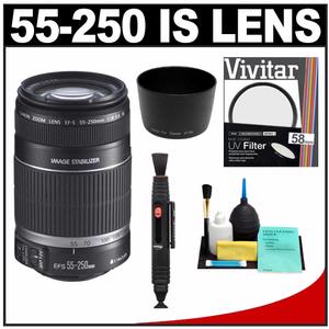 Canon EF-S 55-250mm f/4.0-5.6 IS II Zoom Lens with UV Filter + Lens Hood + Lens Cleaning Kit - Digital Cameras and Accessories - Hip Lens.com