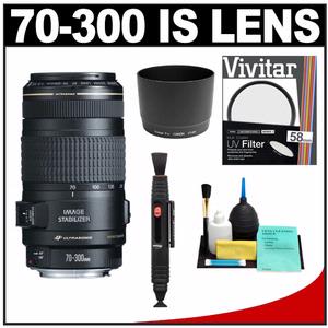 Canon EF 70-300mm f/4-5.6 IS USM Zoom Lens with UV Filter + Lens Hood + Lens Cleaning Kit - Digital Cameras and Accessories - Hip Lens.com
