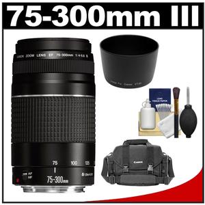 Canon EF 75-300mm f/4-5.6 III Zoom Lens with Canon 2400 Case + Lens Hood + Lens Cleaning Kit - Digital Cameras and Accessories - Hip Lens.com