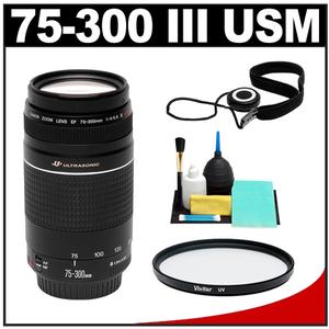Canon EF 75-300mm f/4-5.6 III USM Zoom Lens with UV Filter + Lens Cleaning Kit - Digital Cameras and Accessories - Hip Lens.com