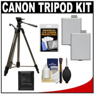 Canon 62" Deluxe Photo/Video 300 Tripod with 3-Way Panhead & Case with (2) LP-E5 Batteries + Cleaning Accessory Kit - Digital Cameras and Accessories - Hip Lens.com