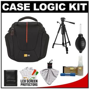 Case Logic DCB-304 High Zoom Digital Camera Holster Bag (Black) with Deluxe Photo/Video Tripod + Nikon Cleaning Kit - Digital Cameras and Accessories - Hip Lens.com