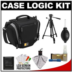 Case Logic TBC-306 Digital SLR Camera Holster Bag/Case (Black) with Deluxe Photo/Video Tripod + Nikon Cleaning Kit - Digital Cameras and Accessories - Hip Lens.com