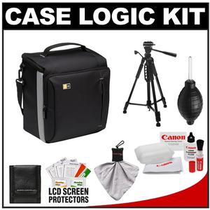Case Logic TBC-309 Digital SLR Camera Shoulder Bag/Case (Black) with Deluxe Photo/Video Tripod + Canon Cleaning Kit - Digital Cameras and Accessories - Hip Lens.com