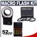 Cobra Macro Ring Light Flash with 52mm Macro Close-Up Filter Set + (4) Batteries & Charger