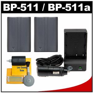 CTA (2) BP-511 Batteries & Charger for Canon Digital SLR Cameras with Cleaning Kit - Digital Cameras and Accessories - Hip Lens.com