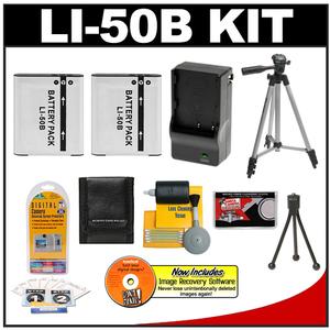 CTA (2) Li-50B Batteries & Charger for Olympus Digital Cameras with 50Ã¢â‚¬? Deluxe Tripod + Accessory Kit - Digital Cameras and Accessories - Hip Lens.com