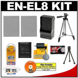 CTA (2) EN-EL8 Batteries & Charger for Nikon Digital Cameras with 50Ã¢â‚¬? Deluxe Tripod + Accessory Kit - Digital Cameras and Accessories - Hip Lens.com