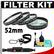 Digital Concepts +1 +2 +4 +10 Close-Up Macro Filter Set w/Pouch (52mm) with Capkeeper + Cleaning Kit
