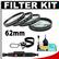 Digital Concepts +1 +2 +4 +10 Close-Up Macro Filter Set w/Pouch (62mm) with Capkeeper + Cleaning Kit