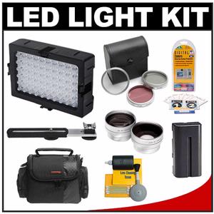 dlc Video Camcorder & DSLR Camera LED Light with Bracket with Battery + Case + Filters + Accessory Kit - Digital Cameras and Accessories - Hip Lens.com