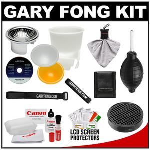 Gary Fong Lightsphere Flash Diffuser Universal (Cloud) - Basic Kit with PowerGrid + Canon Cleaning Kit + Accessory Kit - Digital Cameras and Accessories - Hip Lens.com