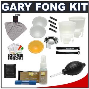 Gary Fong Lightsphere Flash Diffuser Universal (Cloud & Clear) - Pro Kit with Nikon Cleaning Kit + Accessory Kit - Digital Cameras and Accessories - Hip Lens.com